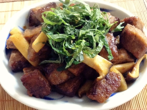 【夫婦のおつまみ】サイコロステーキとエリンギ炒め